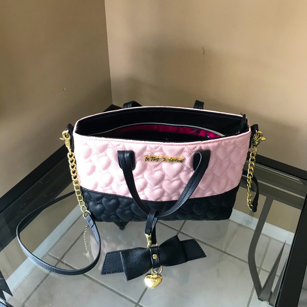 Betsey Johnson Crossbody Quilted Heart Bag